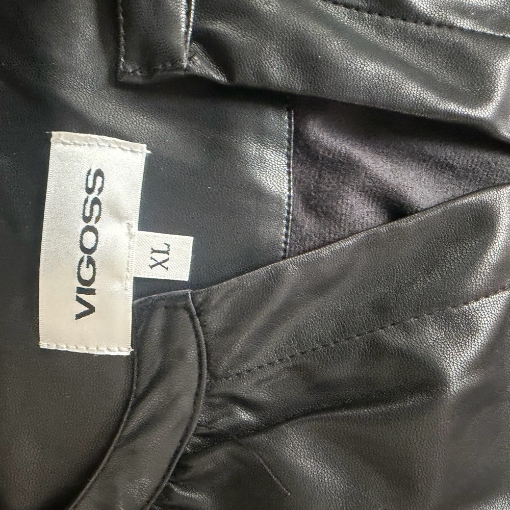 Vigoss Dark Black Pleather Dress XL
